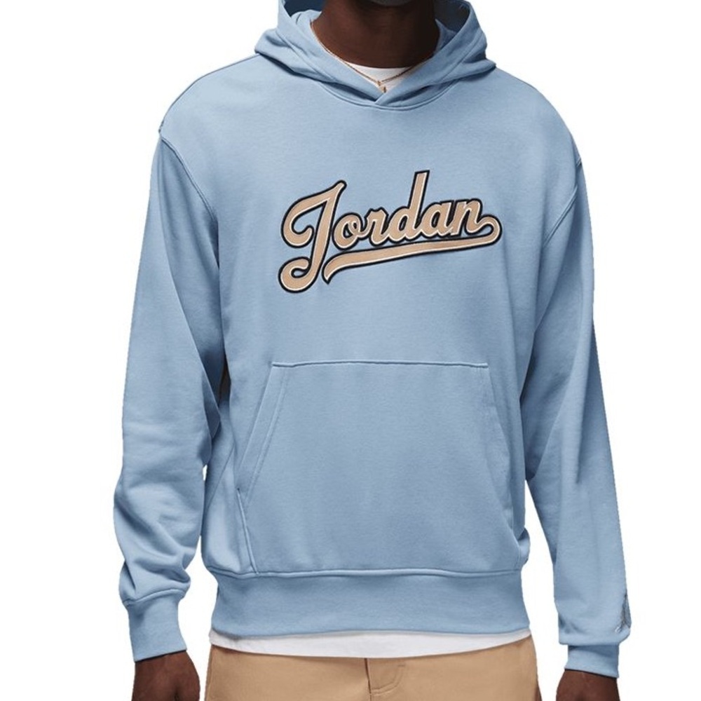 Jordan Flight MVP Men’s Fleece Pullover Size Small Blue Grey Hoodie